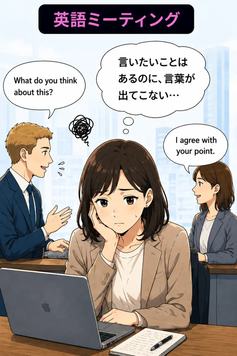 英語ミーティングで発言できない様子